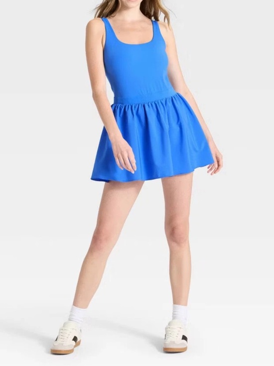 JoyLab Dresses & Skirts - JoyLab Bright Blue Active Dress With Built In‎ Pocketed Shorts, Size L, NWT